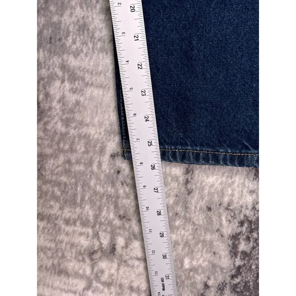 Free People Trouser Jeans 24 Womens Dark Blue Wash Pleated Front Tapered Leg